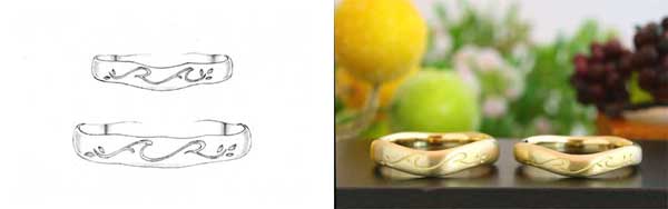 結婚指輪 オーダーメイドの製作例